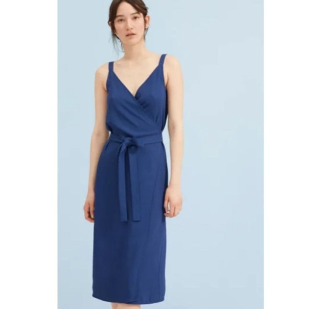 Everlane Go Weave Tank Wrap Dress | Blue